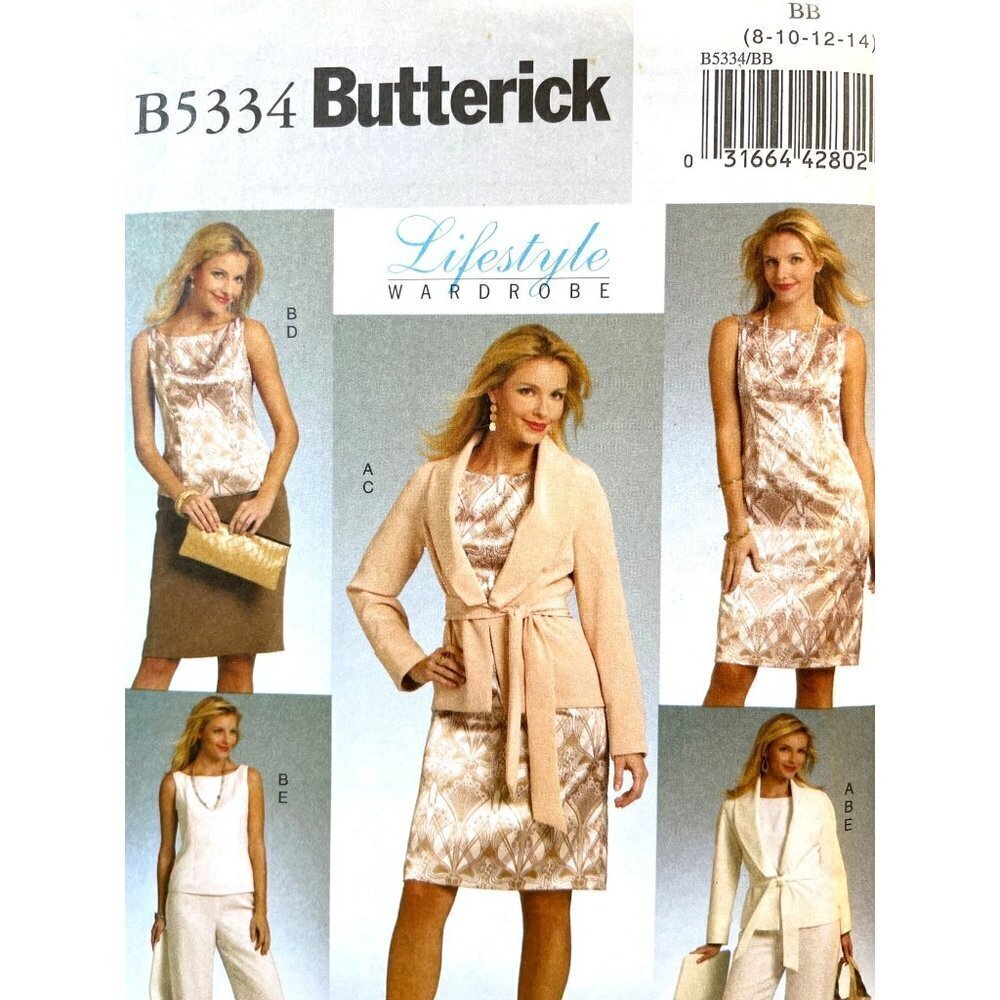 Butterick Sewing Pattern‎ Jacket Belt Top Dress Skirt Pants Misses Size 8-14